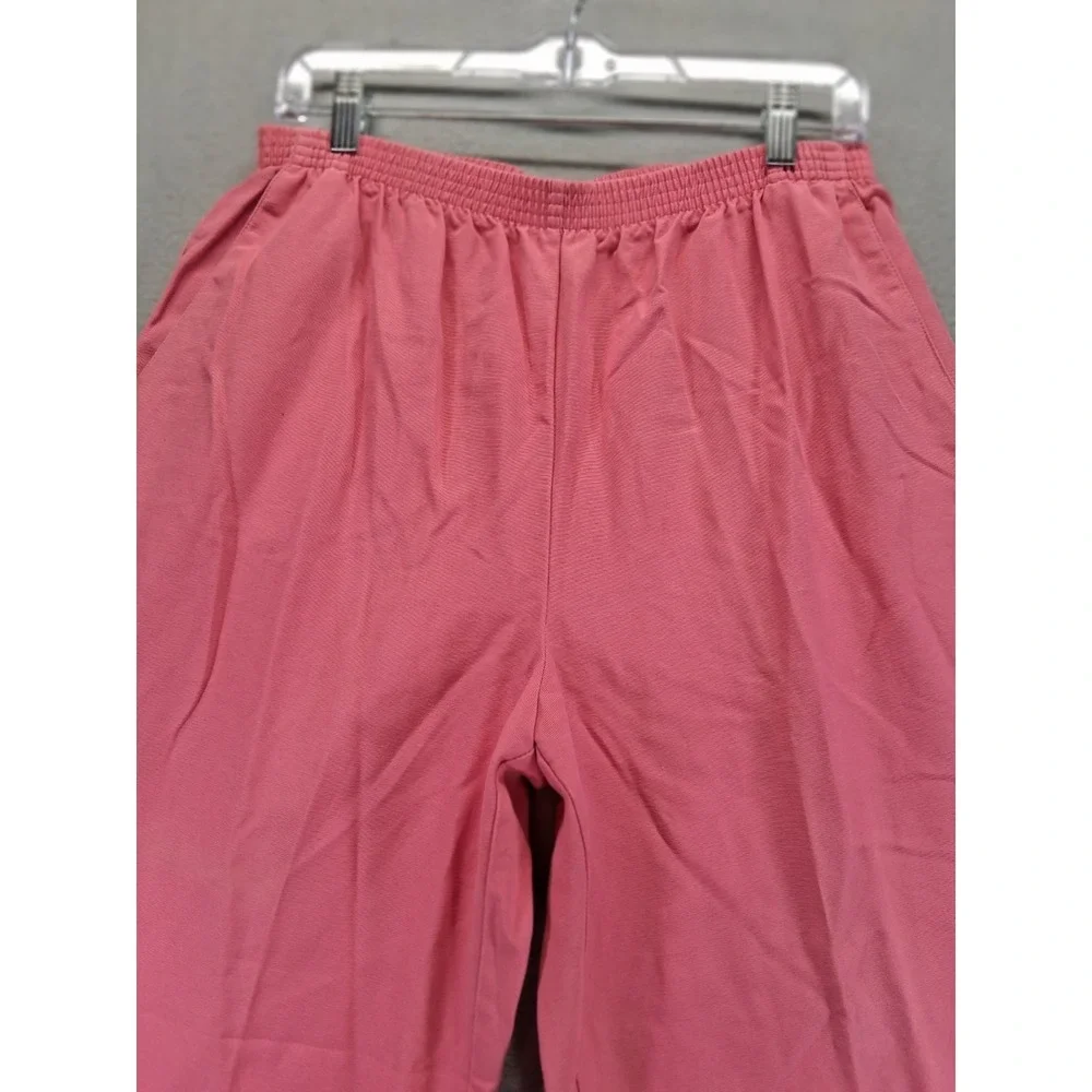 Alfred Dunner Pink Elastic Waist Pull On‎ Pants Petite 16P Cotton Tencel Blend